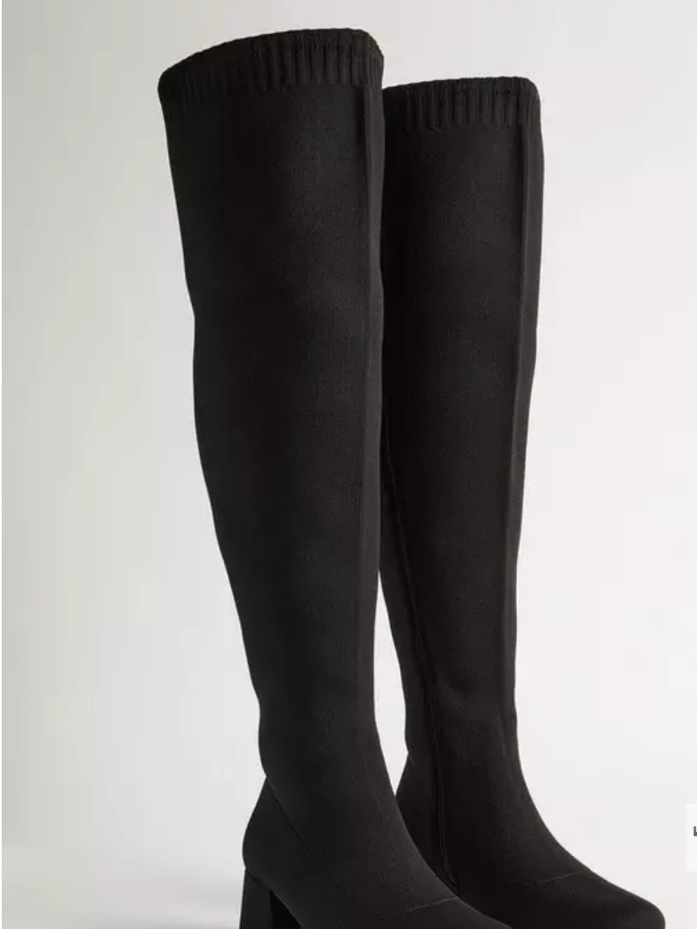 torrid Black Over-the-Knee Stretch Block Heel Boots
